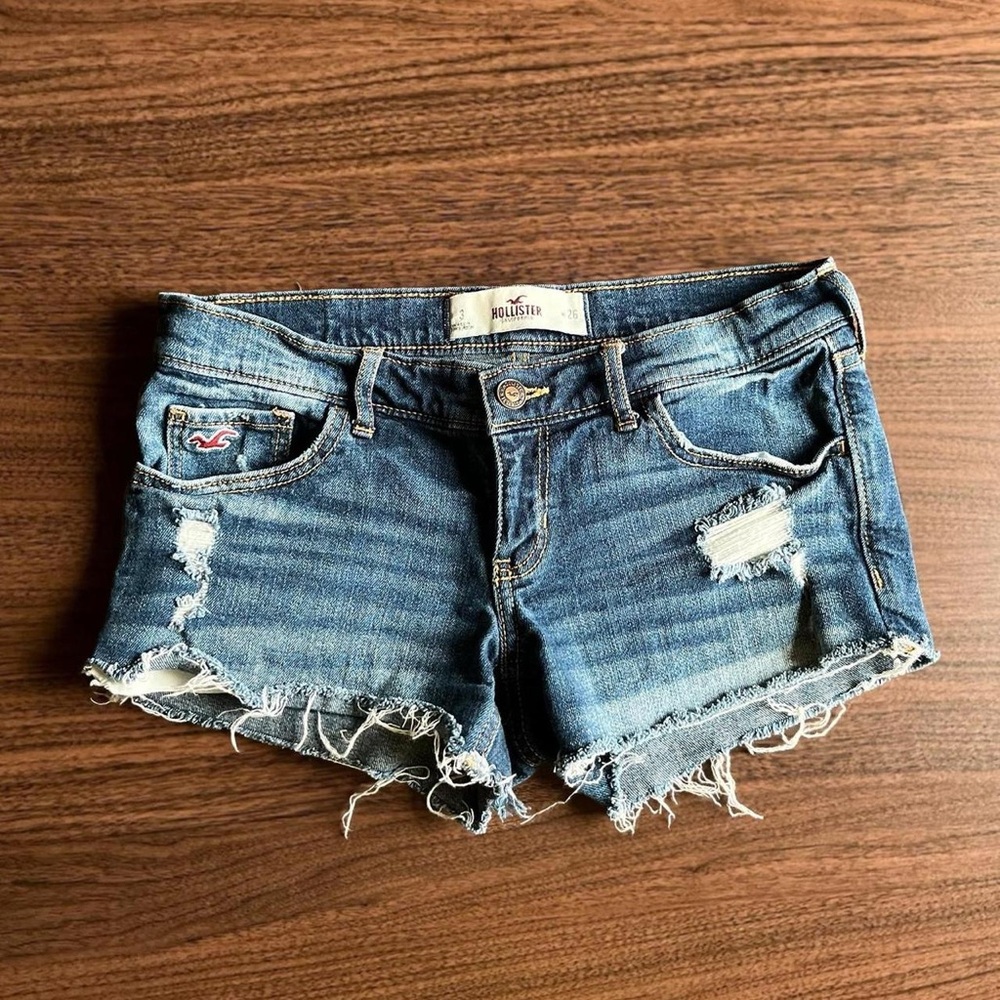 hollister low rise denim mini shorts